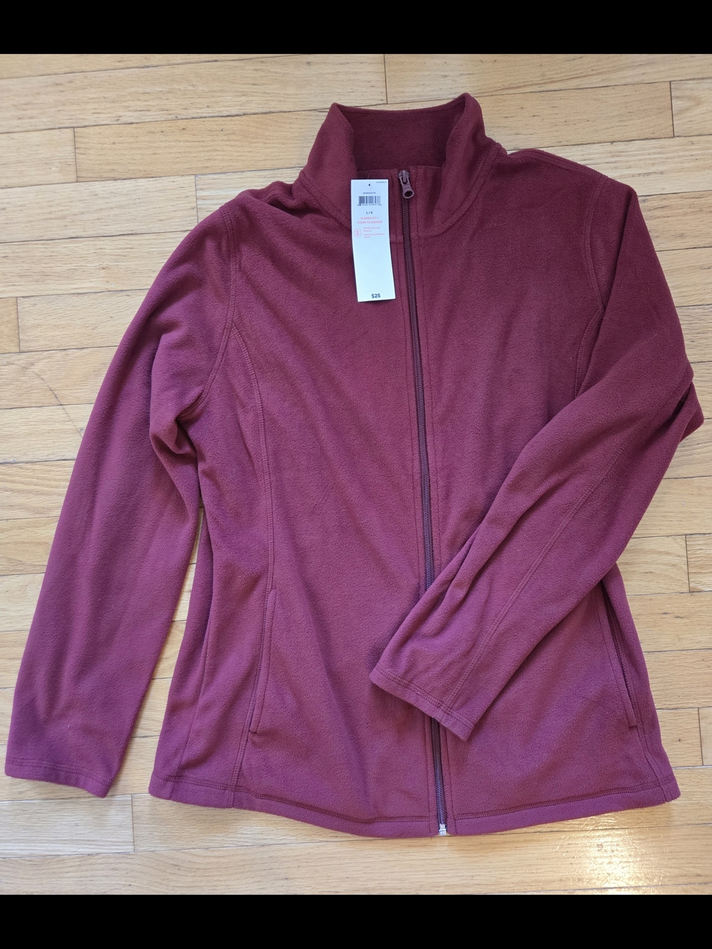 Womens Microfleece Full-Zip Lightweight Jacket - Raspberry